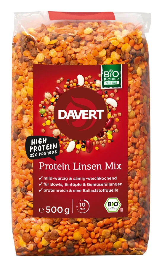 Økologisk Protein Linse Mix - 500G - Davert
