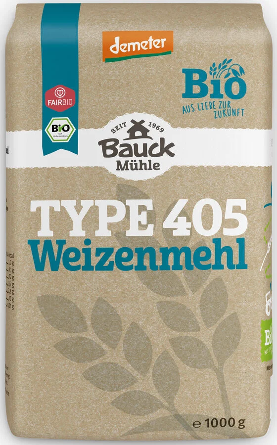 Biodynamisk Hvedemel Type 405 - 1KG - Bauck Mühle