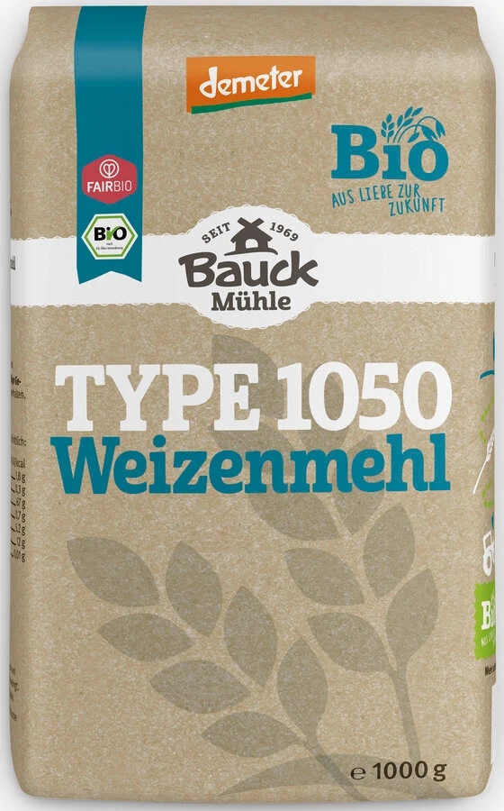 Biodynamisk Hvedemel Type 1050 - 1KG - Bauck Mühle