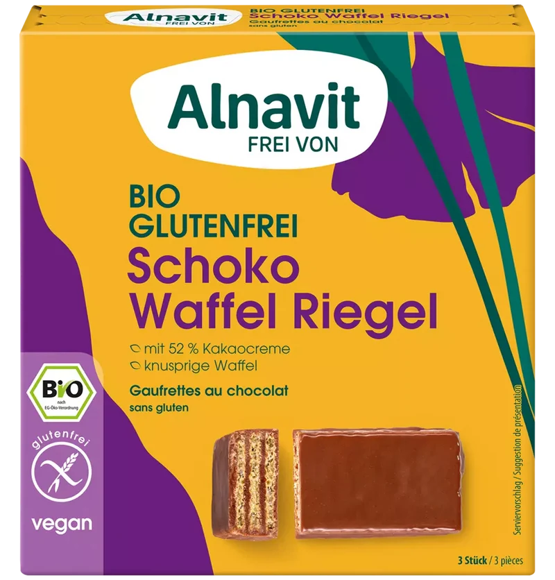 Økologiske Glutenfri Chocolate Wafer Bar - 75G - Alnavit