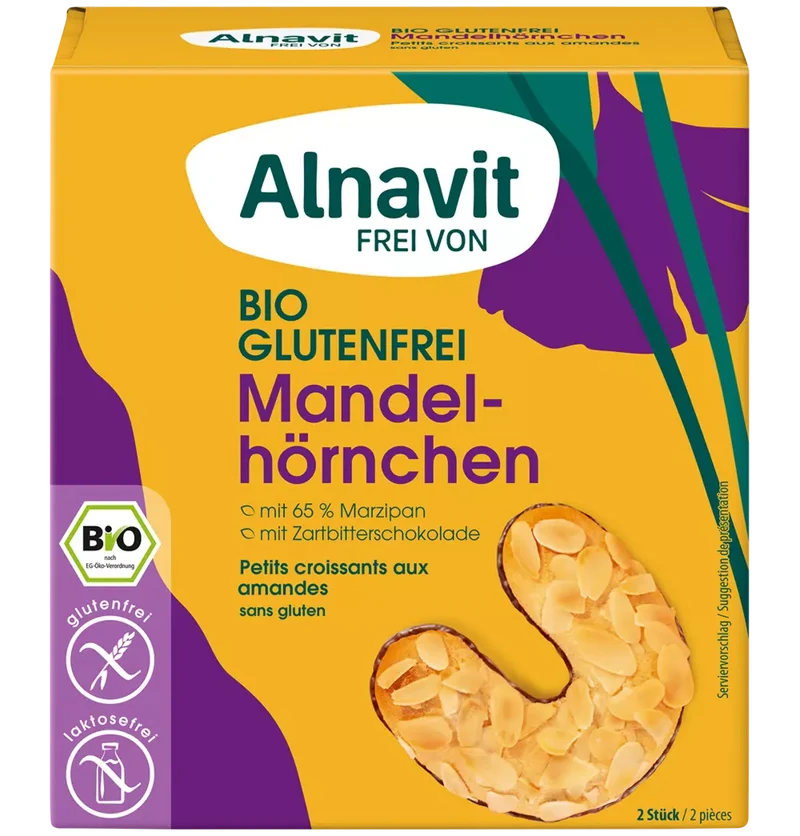 Økologiske Glutenfri Mandelhorn - 150G - Alnavit