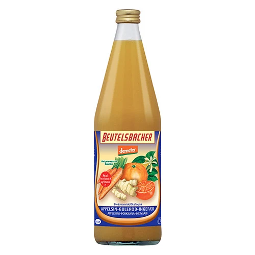 Beutelsbacher Apelsin-morot-ingefärsjuice Ekologisk Demeter | 750 ml