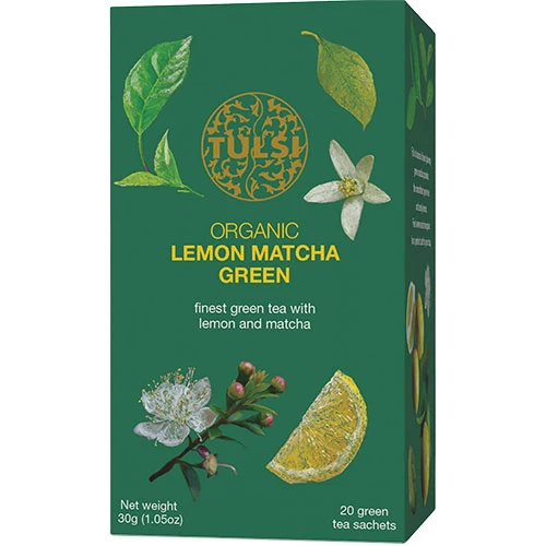 Tulsi Lemon Matcha Green Te Ekologisk | 20 påsar