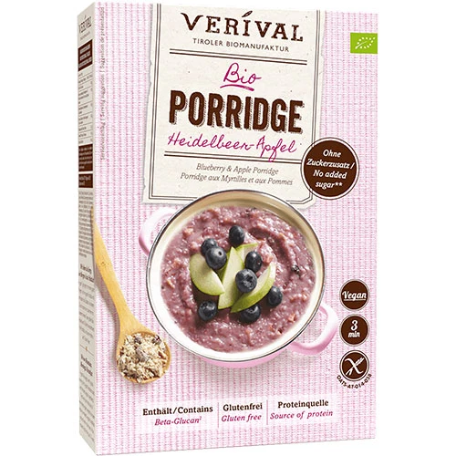 Verival Gröt - Blåbär-Äpple Ekologisk Glutenfri | 350 g