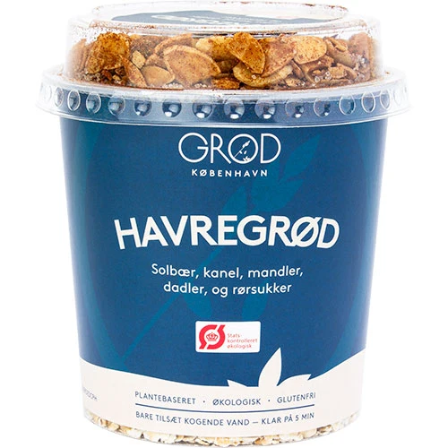 GRØD Havregrynsgröt m. solbär, kanel, mandlar, dadlar Ekologisk & rörsocker | 70 g