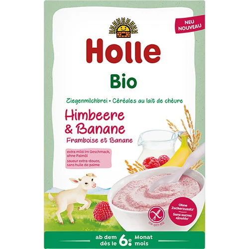 Holle Risgröt med Getmjölk Ekologisk Glutenfri | Hallon och Banan
