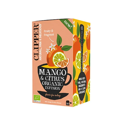 Clipper Mango & citrus-te Ekologisk | 20 påsar