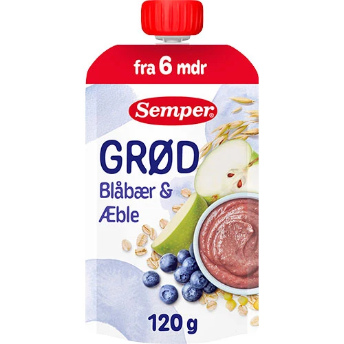 Semper Gröt med blåbär och äpple från 6 mån. | 120 g