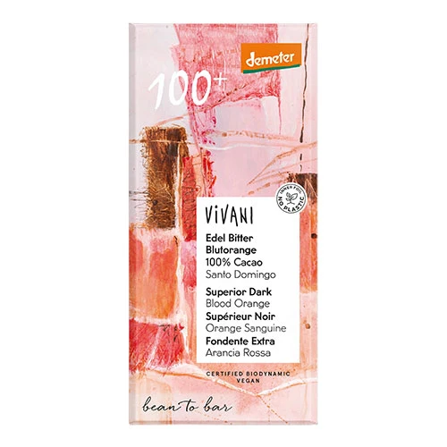 Vivani 100 % Mörk choklad med apelsin Ekologisk Demeter | 90 g