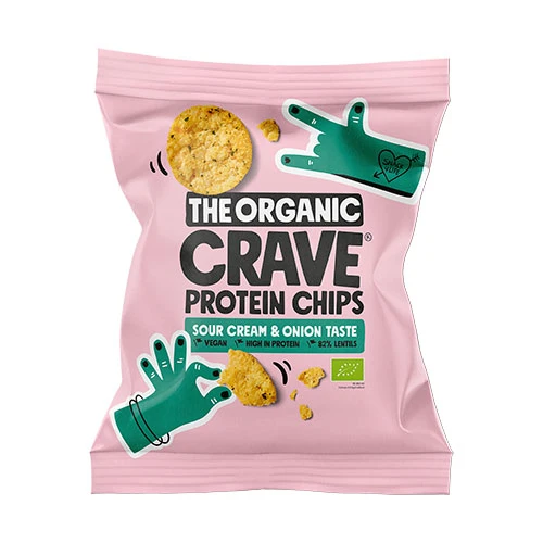 The Organic Crave Veganska proteinchips med sour cream and onion Ekologisk | 30 g