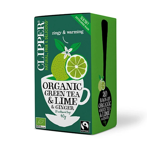 Clipper Grönt Te m. Lime & Ingefära Ekologisk | 20 påsar
