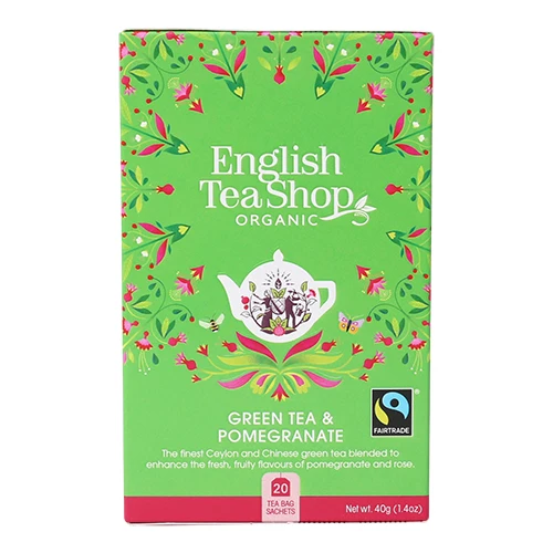 English Tea Shop Grönt Te & Granatäpple, 20 Påsar Ekologisk | 20 påsar