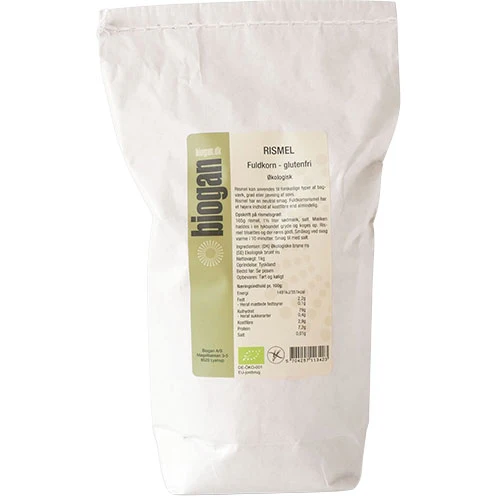 Biogan Rismjöl Fullkorn Glutenfritt EKOt | 1 kg