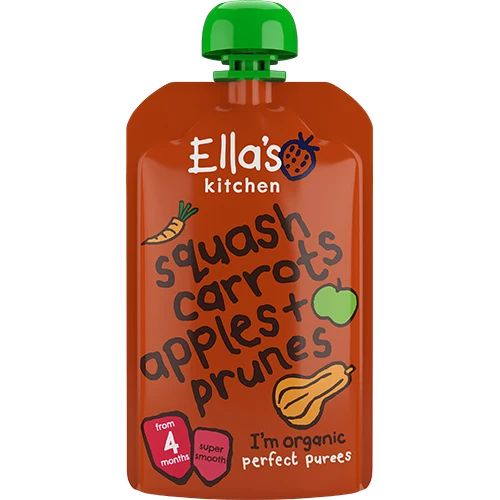 Ellas Kitchen Babymos 4 mån+ Butternut, Morot, Äpple och Katrinplommon Ekologisk | 120 g