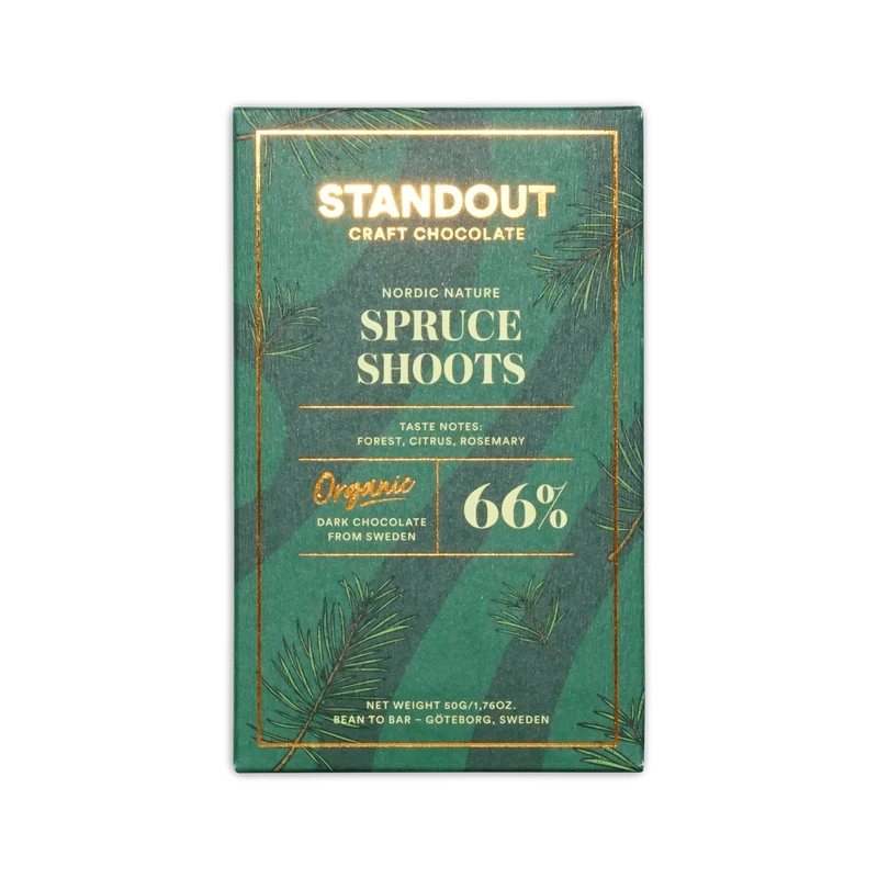 Standout Chocolate Nordic Nature Spruce Shoots 66%