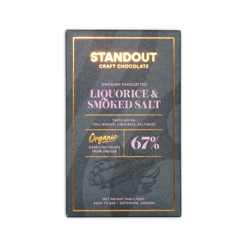 Standout Chocolate Liquorice & Beech Smoked Sea Salt 67%