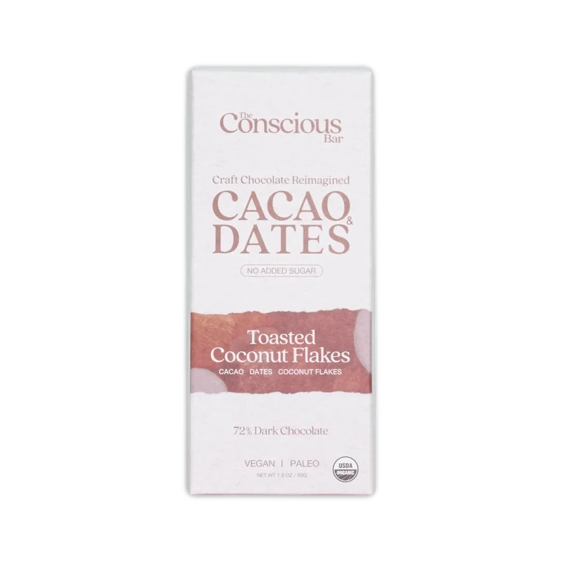 The Conscious Bar Dark Toasted Coconut 72%