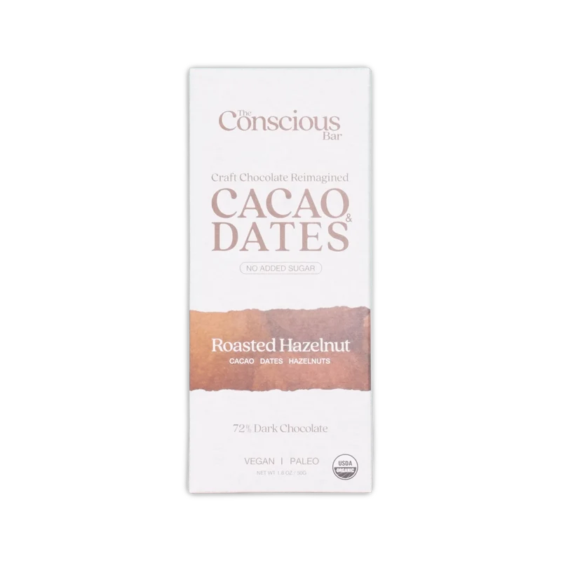 The Conscious Bar Dark Roasted Hazelnuts 72%