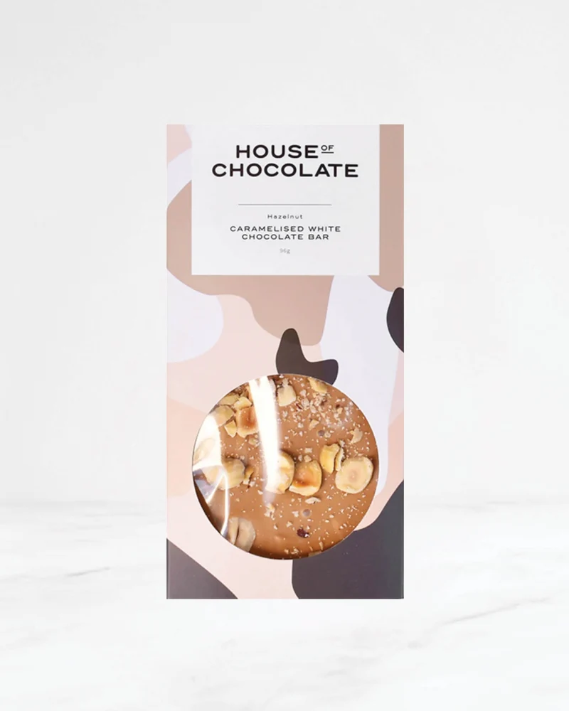 NZ Dry Roasted Hazelnut Caramelised White Chocolate Bar