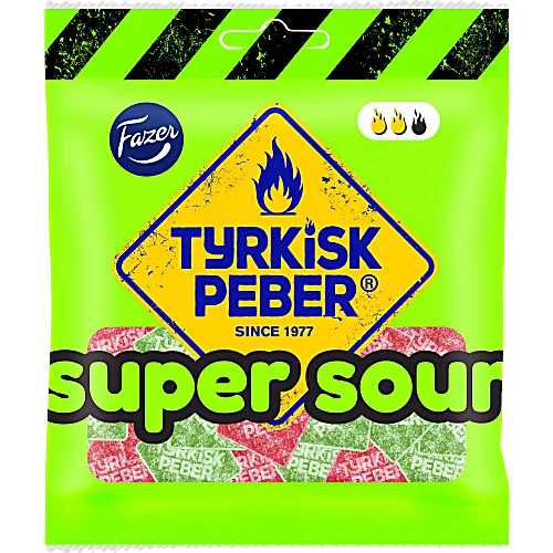 Fazer Tyrkisk Peber Super Sour – Salt Liquorice Sweets 80g