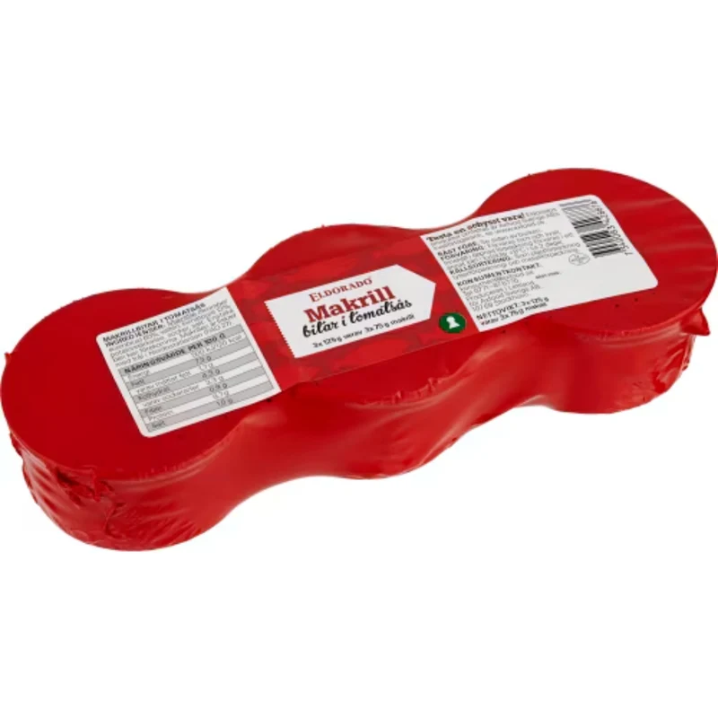 Eldorado Makrillfiléer i Tomatsås - Mackerel Fillets in Tomato Sauce 3x125g