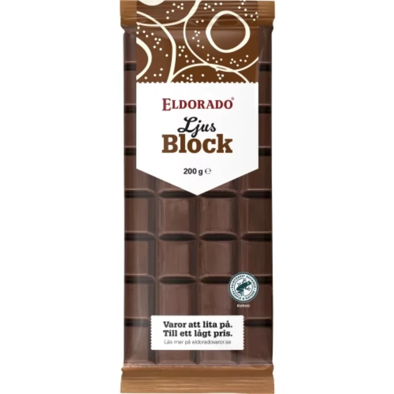 Eldorado Ljus Block Choklad - Milk Chocolate Block 200g