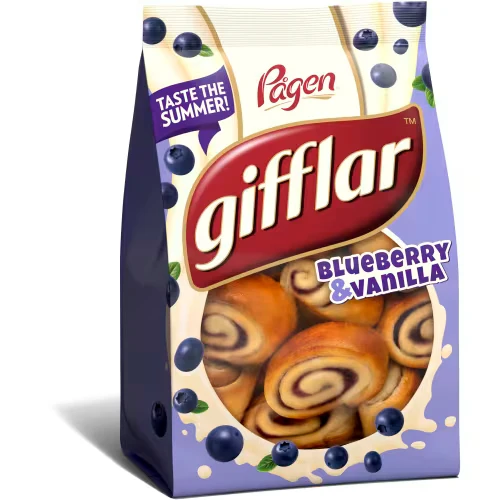 Blåbär/vanilj Gifflar – Mini Blueberry/Vanilla Buns 300g