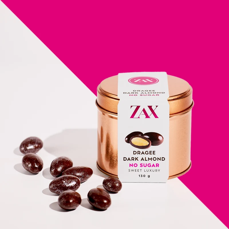 DRAGEE ALMOND NO SUGAR - manduladrazsé cukormentes étcsokoládéban