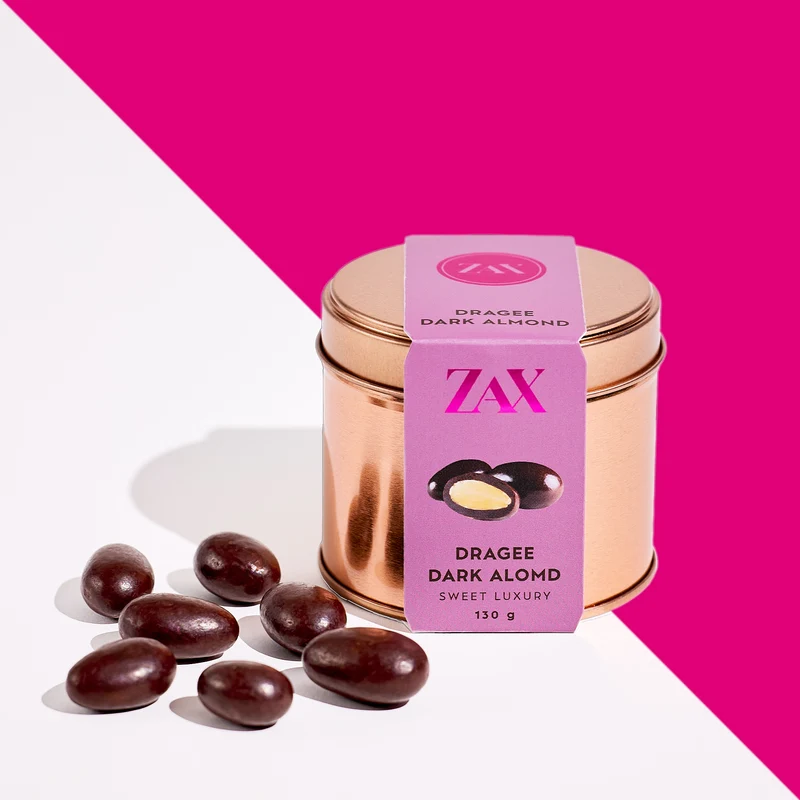 DRAGEE DARK ALMOND - mandula drazsé étcsokoládéban