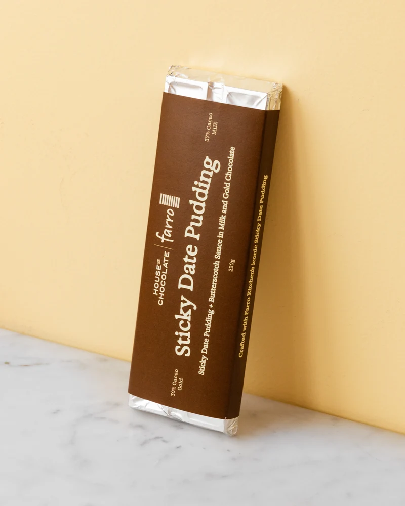 Sticky Date Pudding Chocolate Bar | Farro x House of Chocolate