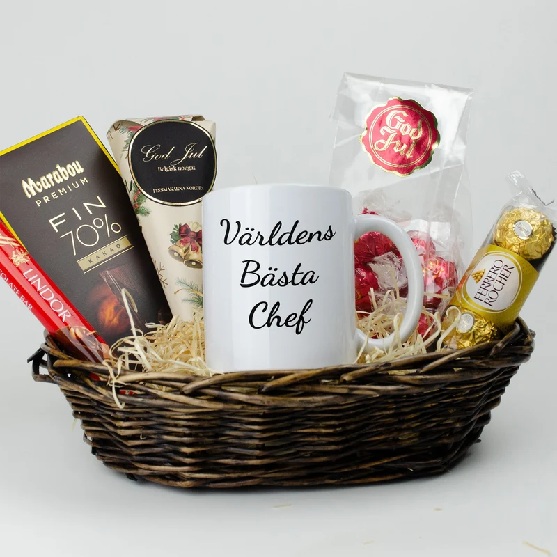 Julklapp till chef | Världens bästa chef | Presentkorg jul tema