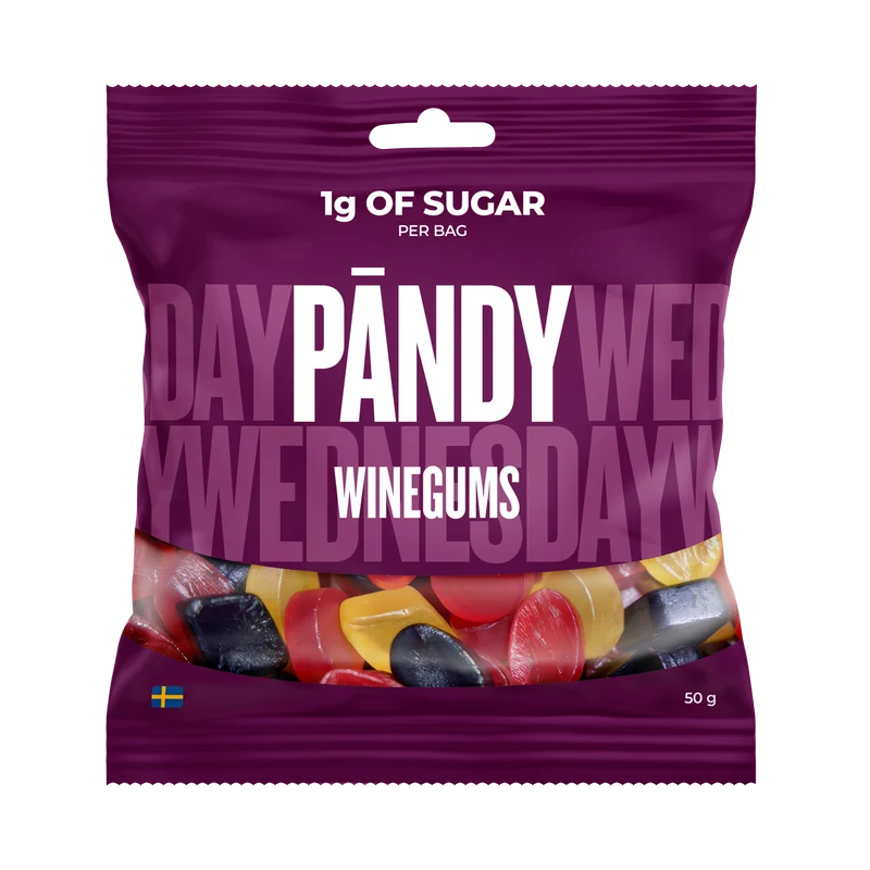Pändy Winegums 50 g – Godis med 1 g socker