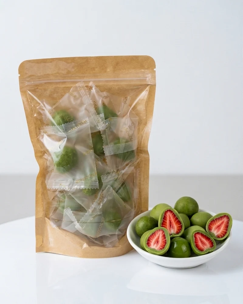 Frystorkade Jordgubbar med Matcha