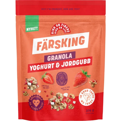 Färsking Yoghurt Jordg Granola - Yoghurt & strawberry Granola 375g