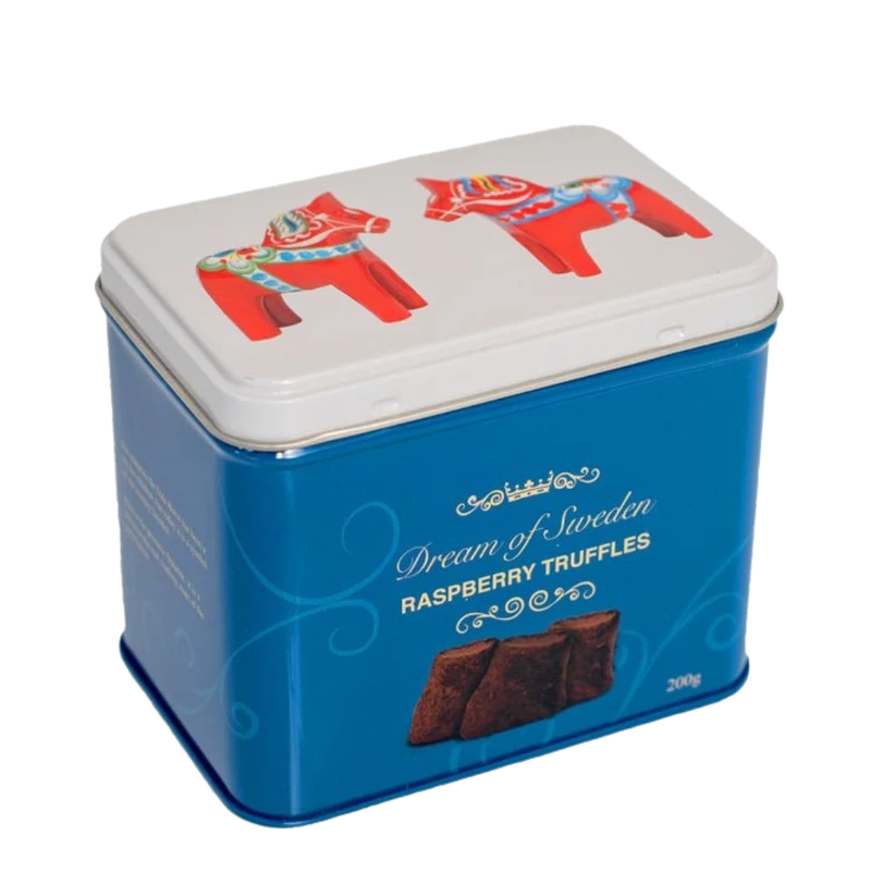 Schwedische Pralinen - Himbeere - in Dalapferd Geschenkdose - 200 g