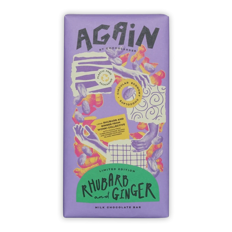 Chocolarder Rhubarb & Ginger Milk Chocolate 50%