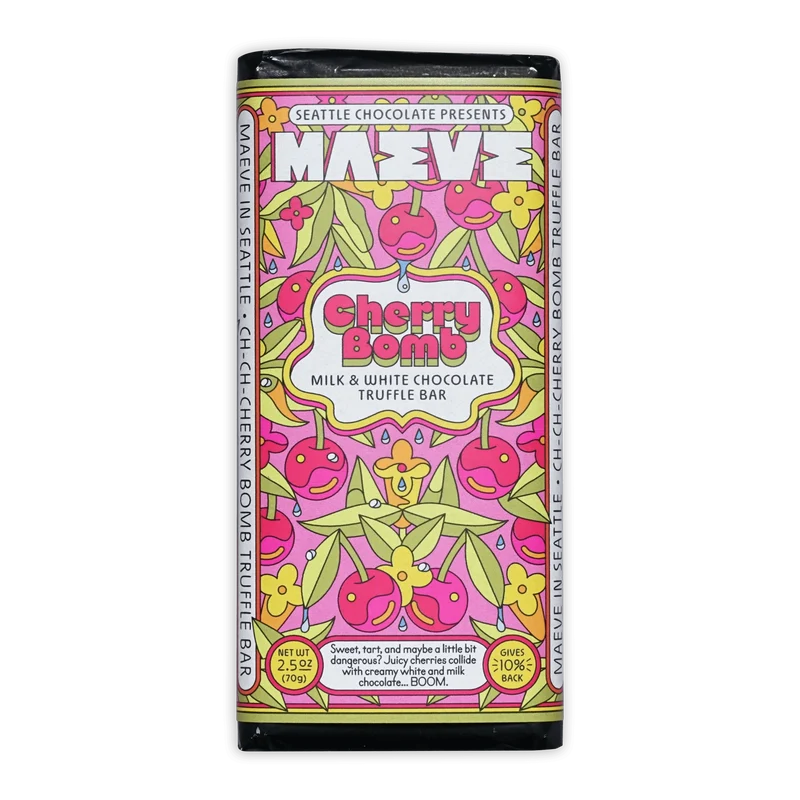 Maeve Cherry Bomb Milk & White Truffle Bar