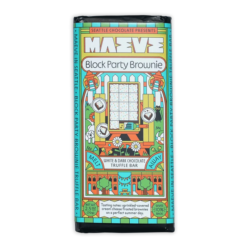 Maeve Block Party Brownie Dark & White Truffle Bar