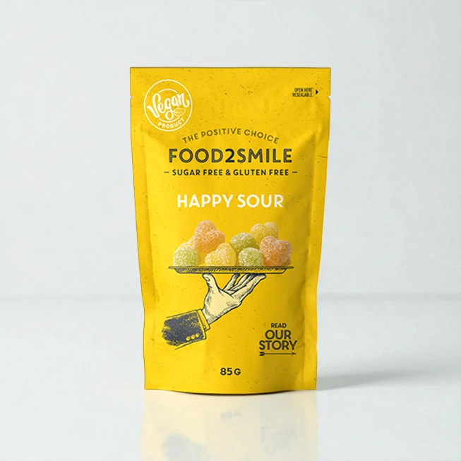 Food2Smile - Sockerfri syrlig godis | Happy Sour 85 gram