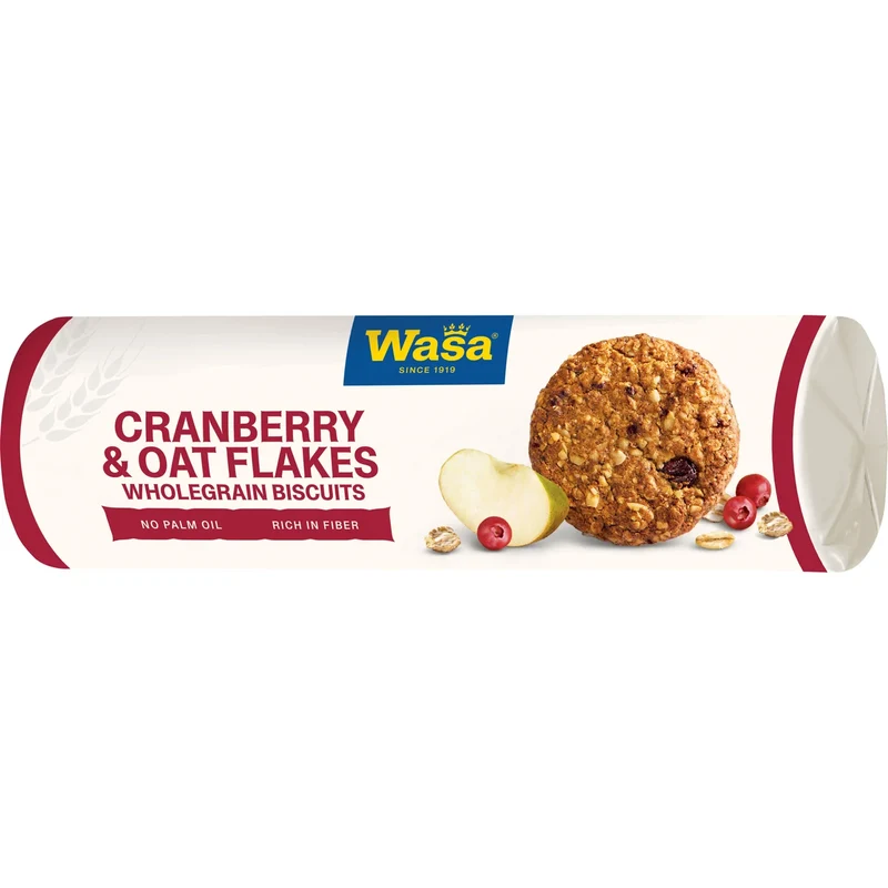 Wasa Kakor Cranberries & Oat Flakes - Wholegrain Biscuits 230g