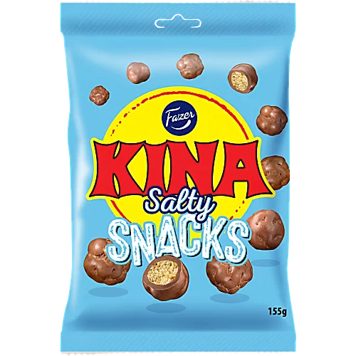 Fazer Kina Salty - Crunchy Corn Puffs Coated in Chocolate 155g