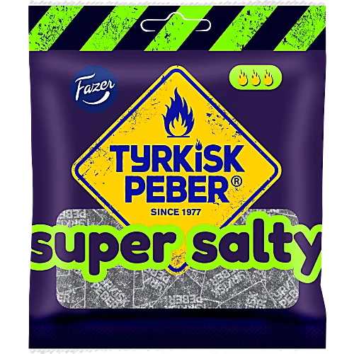 Fazer Tyrkisk Peber Super Salty – Salt Liquorice Sweets 80g