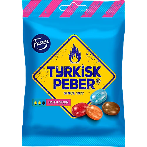 Fazer Tyrkisk Peber Hot & Sour – Salt Liquorice Sweets 150g