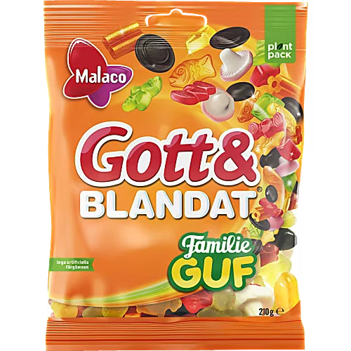 Malaco Gott & Blandat Familie Guf – Fruity Wine Gum Mix 210g