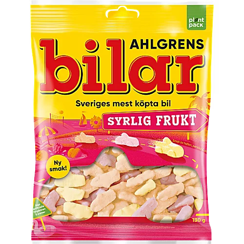 Ahlgrens Bilar Syrlig Frukt - Car-Shaped Candy 130g