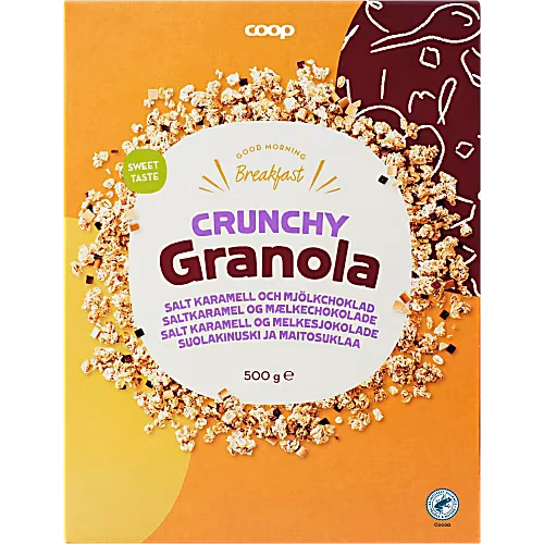 Coop Crunchy Salt karamell & mjölkchoklad - Granola 700g