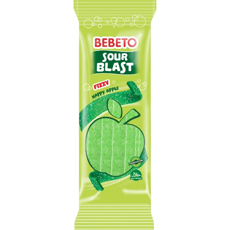 bebeto Godisrem Sour blast apple - Candy Strips 180g