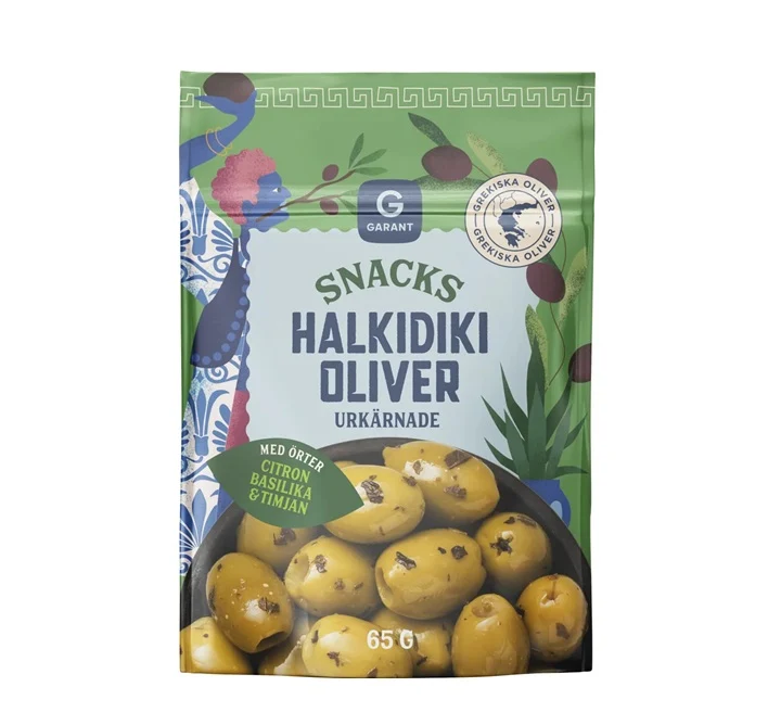 Garant Halkidiki Snacksoliver - Greek Quality Olives 65g