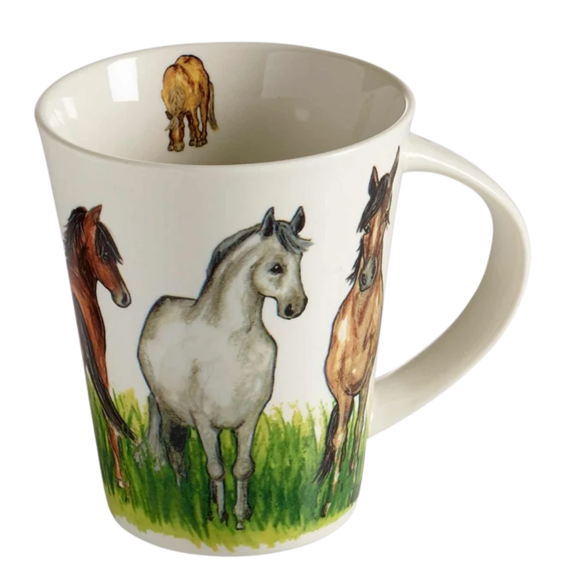 Becher mit Pferdemotiv - 11 cm, 35 cl