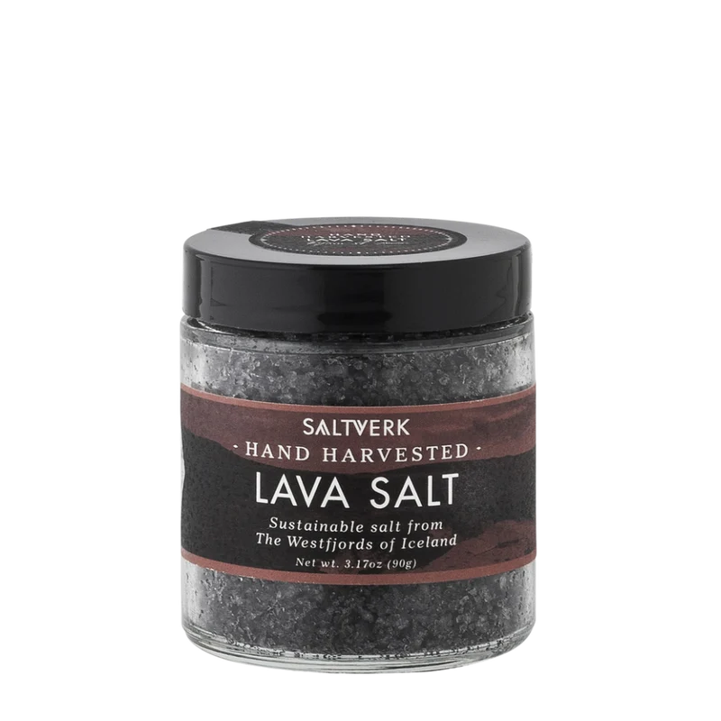 Saltverk Lavasalz - Meersalz mit Aktivkohle aus dem Lavagestein - 90 g